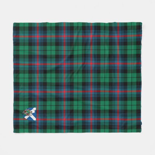 Couverture Polaire Scotts Urquhart Large Rouge Ancien Tartan Plaid (Devant (Horizontal))
