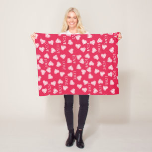Couverture Polaire Scratc blanc rouge-rose sans couture de jour de