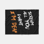 Couverture Polaire Scream All You Want Im Deaf Funny Scary Spooky Hal (Devant (Horizontal))