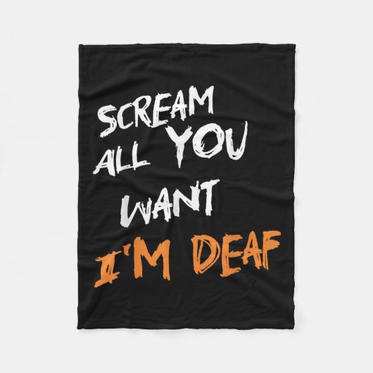 Couverture Polaire Scream All You Want Im Deaf Funny Scary Spooky Hal (Devant)
