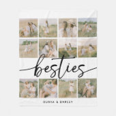 Couverture Polaire Script Besties Photo Collage Personalized (Devant)