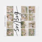 Couverture Polaire Script Besties Photo Collage Personalized (Devant (Horizontal))