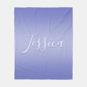 Couverture Polaire Script cursif modifiable | Violet blanc et violet (Devant)