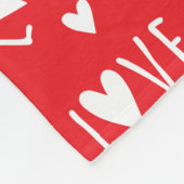 Couverture Polaire Script d'amour rouge et blanc (Coin)