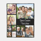 Couverture Polaire Script de collage photo personnalisé noir (Devant)