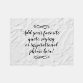Couverture Polaire Script de la phrase de devis Inspiration personnal (Devant (Horizontal))