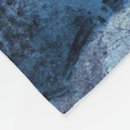 Couverture Polaire Script de Monogramme noir bleu marine (Coin)