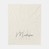 Couverture Polaire Script de nom de monogramme moderne crème (Devant)