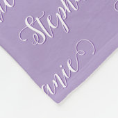 Couverture Polaire Script décoratif moderne personnalisé violet (Coin)