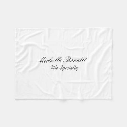 Couverture Polaire Script élégant et classique Ajouter votre nom (Devant (Horizontal))