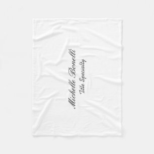 Couverture Polaire Script élégant et classique Ajouter votre nom