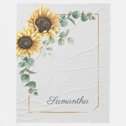 Couverture Polaire Script floral botanique de l'Eucalyptus de tournes (Devant)