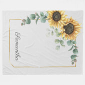 Couverture Polaire Script floral botanique de l'Eucalyptus de tournes (Devant (Horizontal))