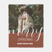 Couverture Polaire Script Joyeux Noël Nom photo Personnalisé (Devant)