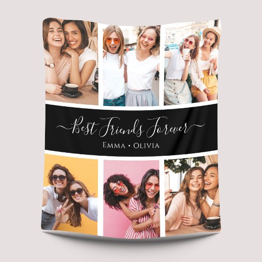 Couverture Polaire Script manuscrit Best Friends with Names 6-Photo