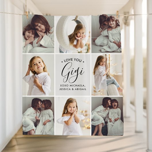 Couverture Polaire Script manuscrit moderne Aimez-vous Gigi 8-Photo