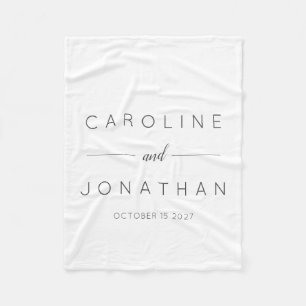 Couverture Polaire Script minimaliste moderne mariage blanc personnal