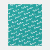 Couverture Polaire Script moderne Deep Turquoise Personnalisé Nom Rép (Devant)