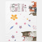 Couverture Polaire Script moderne mignon chat Feline animal citation  (Devant)