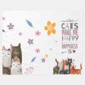 Couverture Polaire Script moderne mignon chat Feline animal citation  (Devant (Horizontal))