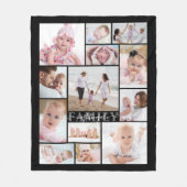 Couverture Polaire Script moderne Nom de famille 13 Photo Collage (Devant)