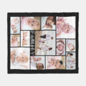 Couverture Polaire Script moderne Nom de famille 13 Photo Collage (Devant (Horizontal))
