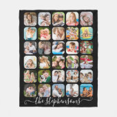 Couverture Polaire Script moderne Nom de famille 30 Photo Collage (Devant)