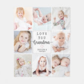 Couverture Polaire Script personnalisé Aimez-vous Grand-mère 8 Photo (Devant)