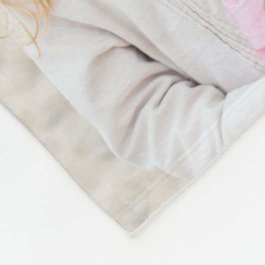 Couverture Polaire Script personnalisé Aimez-vous Grand-mère 8 Photo (Coin)