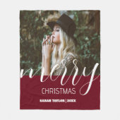 Couverture Polaire Script personnalisé Joyeux Noël Nom photo (Devant)