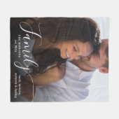Couverture Polaire Script photo moderne Couple Famille Love Noms Date (Devant (Horizontal))