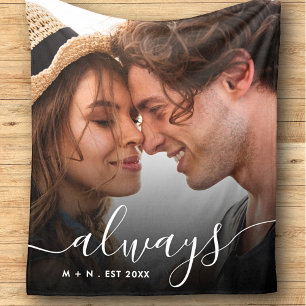 Couverture Polaire Script photo moderne Couple Love Always Family