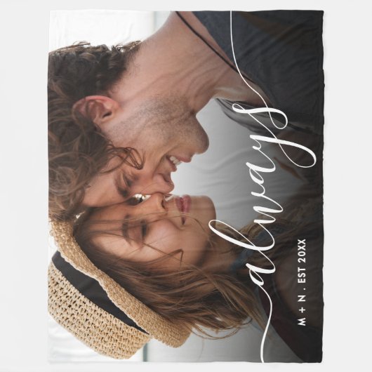 Couverture Polaire Script photo moderne Couple Love Always Family (Devant)