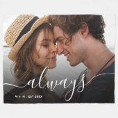 Couverture Polaire Script photo moderne Couple Love Always Family (Devant (Horizontal))