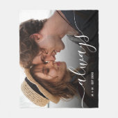 Couverture Polaire Script photo moderne Couple Love Always Family (Devant)