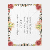 Couverture Polaire Scripture Psaume 9, Floral (Devant)