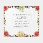 Couverture Polaire Scripture Psaume 9, Floral (Devant (Horizontal))