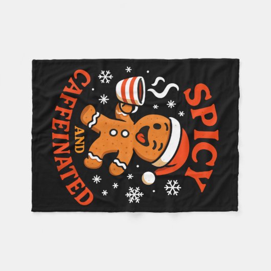 Couverture Polaire Scy Gingerbread Caffeinated Funny Coffee Lover Chr (Devant (Horizontal))