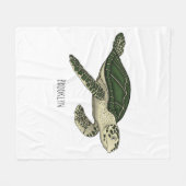 Couverture Polaire Sea turtle cartoon (Devant (Horizontal))