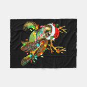 Couverture Polaire Sea Turtle Christmas Lights Santa Hat Merry Christ (Devant (Horizontal))