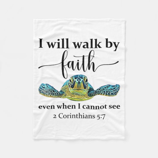 Couverture Polaire Sea Turtle I Will Walk By Faith Not Sight When I C (Devant)