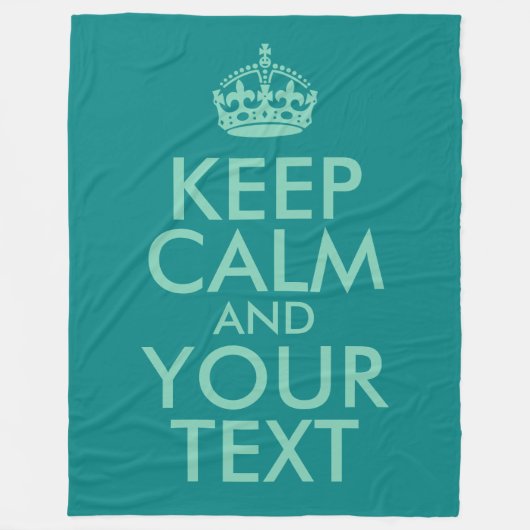 Couverture Polaire Seafoam Green Gardez le calme et votre texte (Devant)