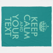 Couverture Polaire Seafoam Green Gardez le calme et votre texte (Devant (Horizontal))