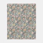 Couverture Polaire Seafoam Pink Yellow Retro Wildflower (Devant)