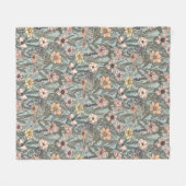 Couverture Polaire Seafoam Pink Yellow Retro Wildflower (Devant (Horizontal))