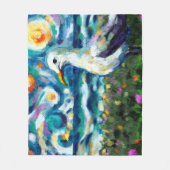 Couverture Polaire Seagull Van Gogh Style Plage Sky Blue Turquoise (Devant)