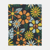 Couverture Polaire Seamless 70's retro hippie flowers pattern - Vinta (Devant)