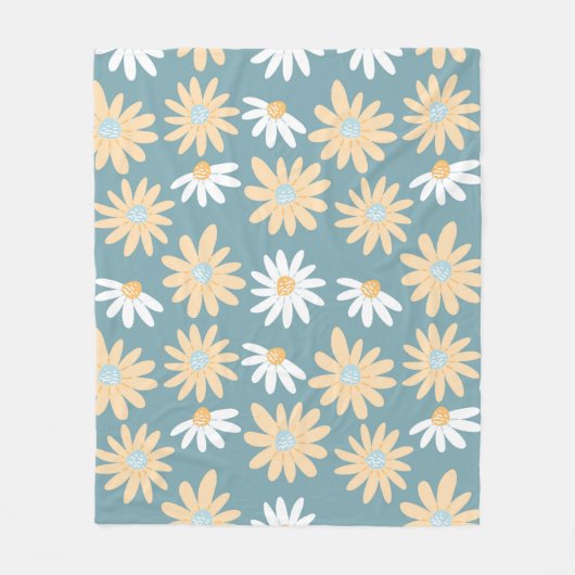 Couverture Polaire Seamless daisies pattern in small naive wild flowe (Devant)