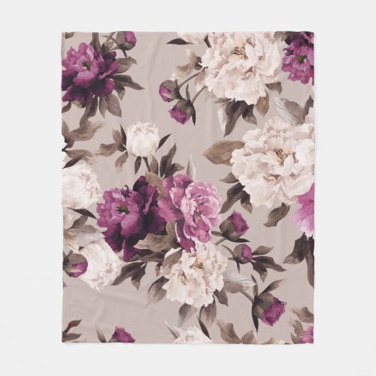 Couverture Polaire Seamless floral pattern with roses on light backgr (Devant)