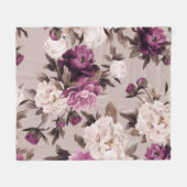 Couverture Polaire Seamless floral pattern with roses on light backgr (Devant (Horizontal))